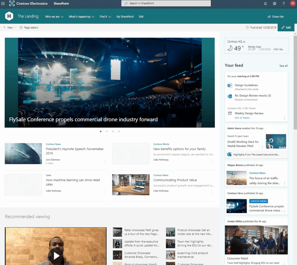 SharePoint Online Home Site